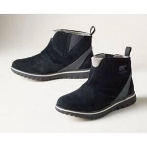 Sorel cozy waterproof leather ankle boots black 6.5